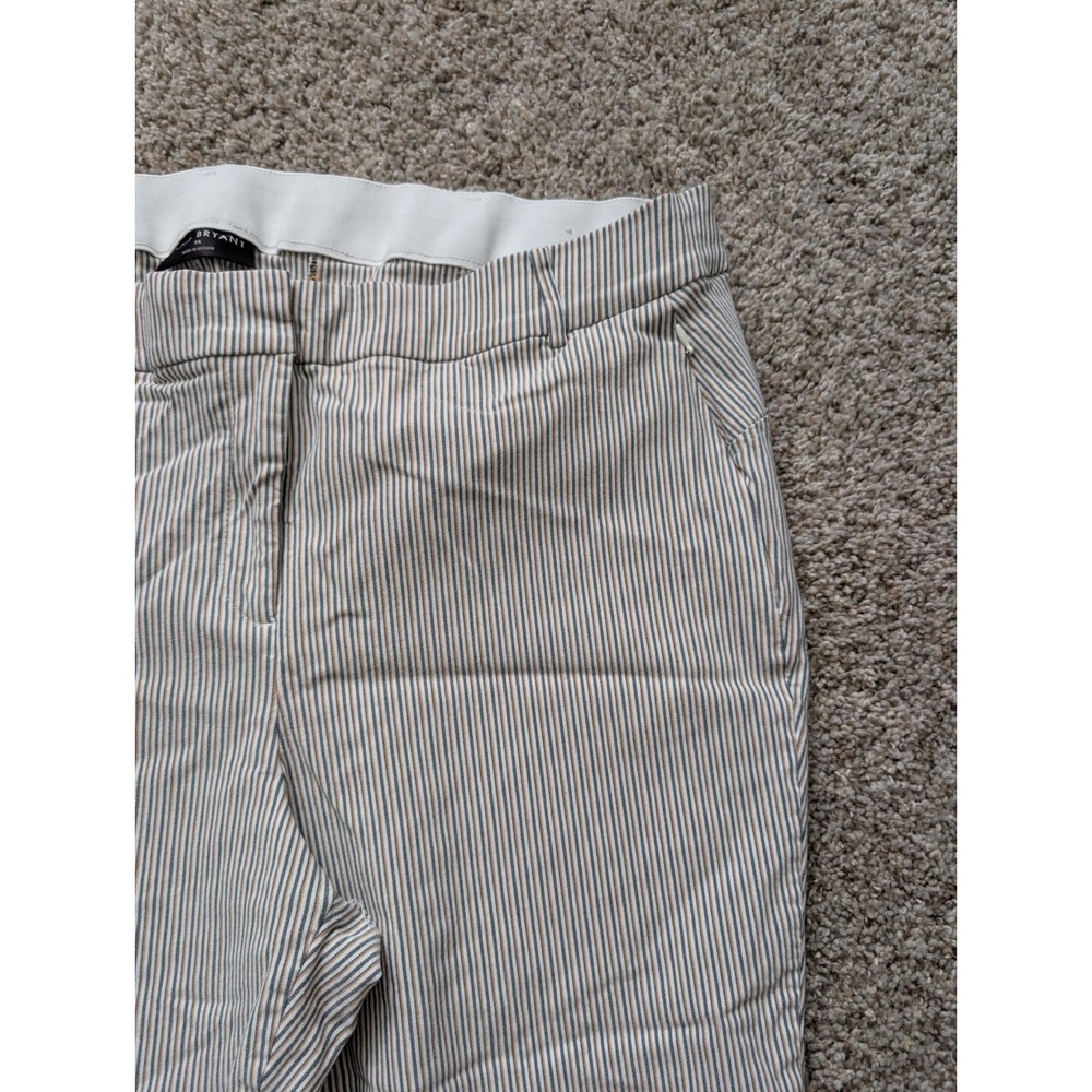 Lane Bryant Striped Ankle Pants Womens 24 Plus White Navy Tan Career Trousers - Picture 4 of 7